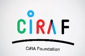 Signboard and logo of Kyoto University iPS Cell Research Foundation